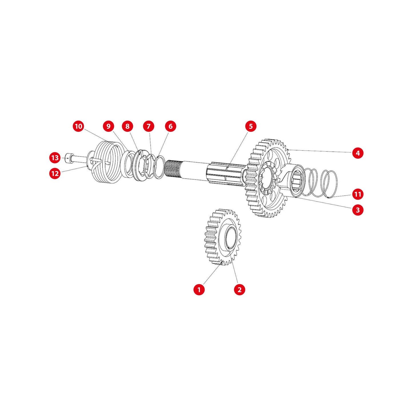 11/ LOCKING WHEEL SPRING KICKSTARTER