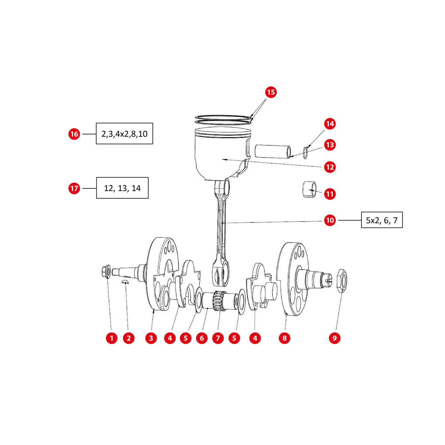 1/ MUTTER M12x1 LINKS