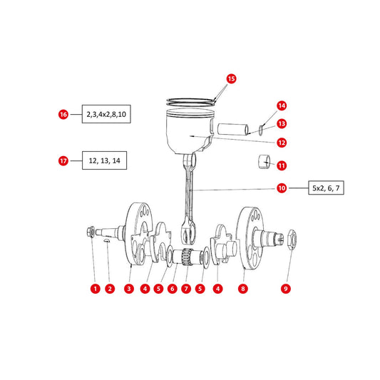 17b/ KOLBEN SATZ KOMPL. 103MM GRUPPE 2